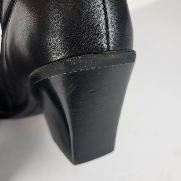 Dolce Vita Rayner Black Leather Pointed toe Buckled Moto Bootie Size 6.5 - Picture 5 of 12